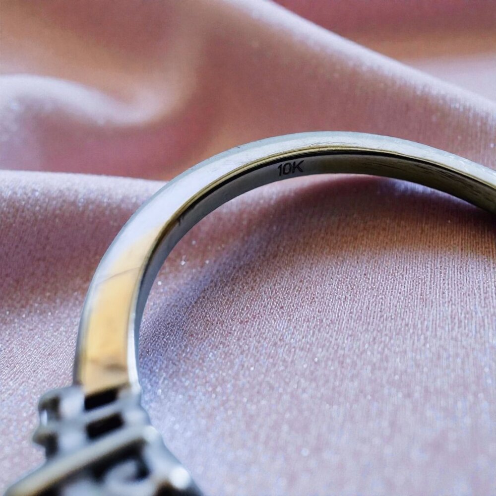 ESTATE- 10K White Gold Natural Tanzanite & Diamond Ring -1CT Solitaire -Sz 6 -2g - Picture 16 of 16